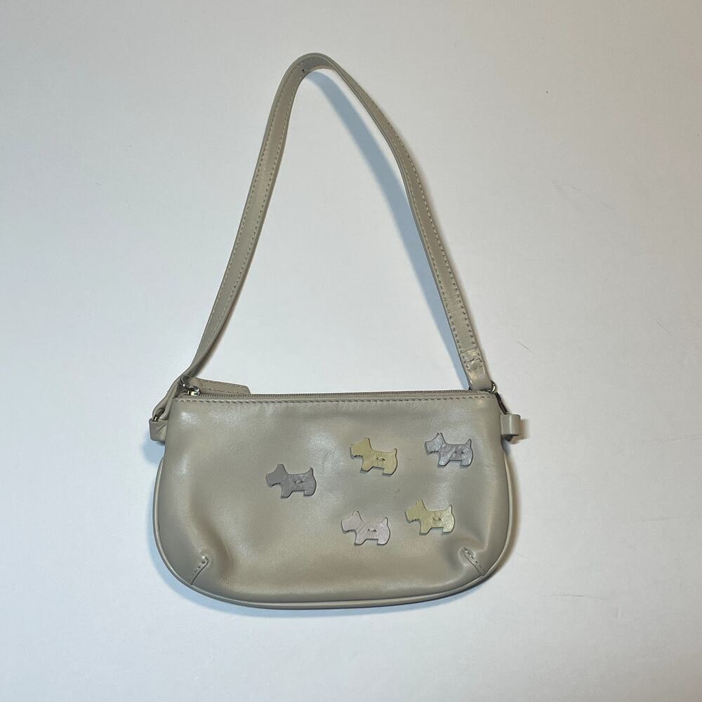 Radley London Cream Leather Wristlet Mini Bag Vintage Y2K Dog Classic - Picture 11 of 14
